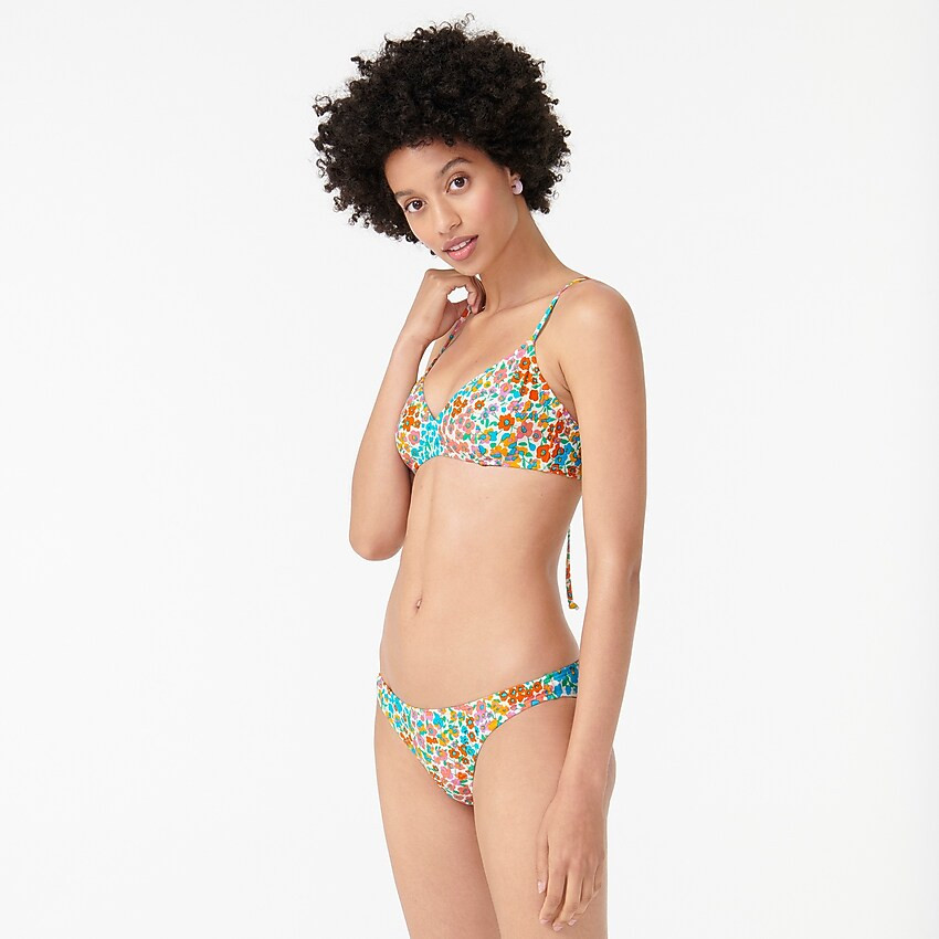 French bikini top in rainbow blooms | J. Crew US