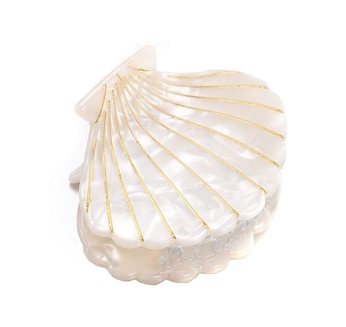 Women Fashion Shell Shape Claw Clips Acrylic Resin Jaw Clip Hair Clamps Marble Pattern Hairpins H... | Amazon (US)