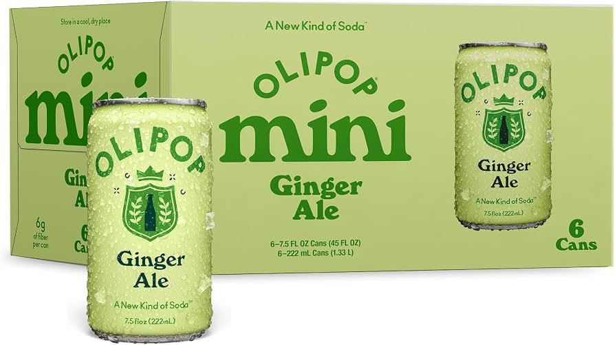 OLIPOP MINIs 6g Fiber Prebiotic Soda, Ginger Ale, 7.5 fl oz, 6 Pack | Amazon (US)