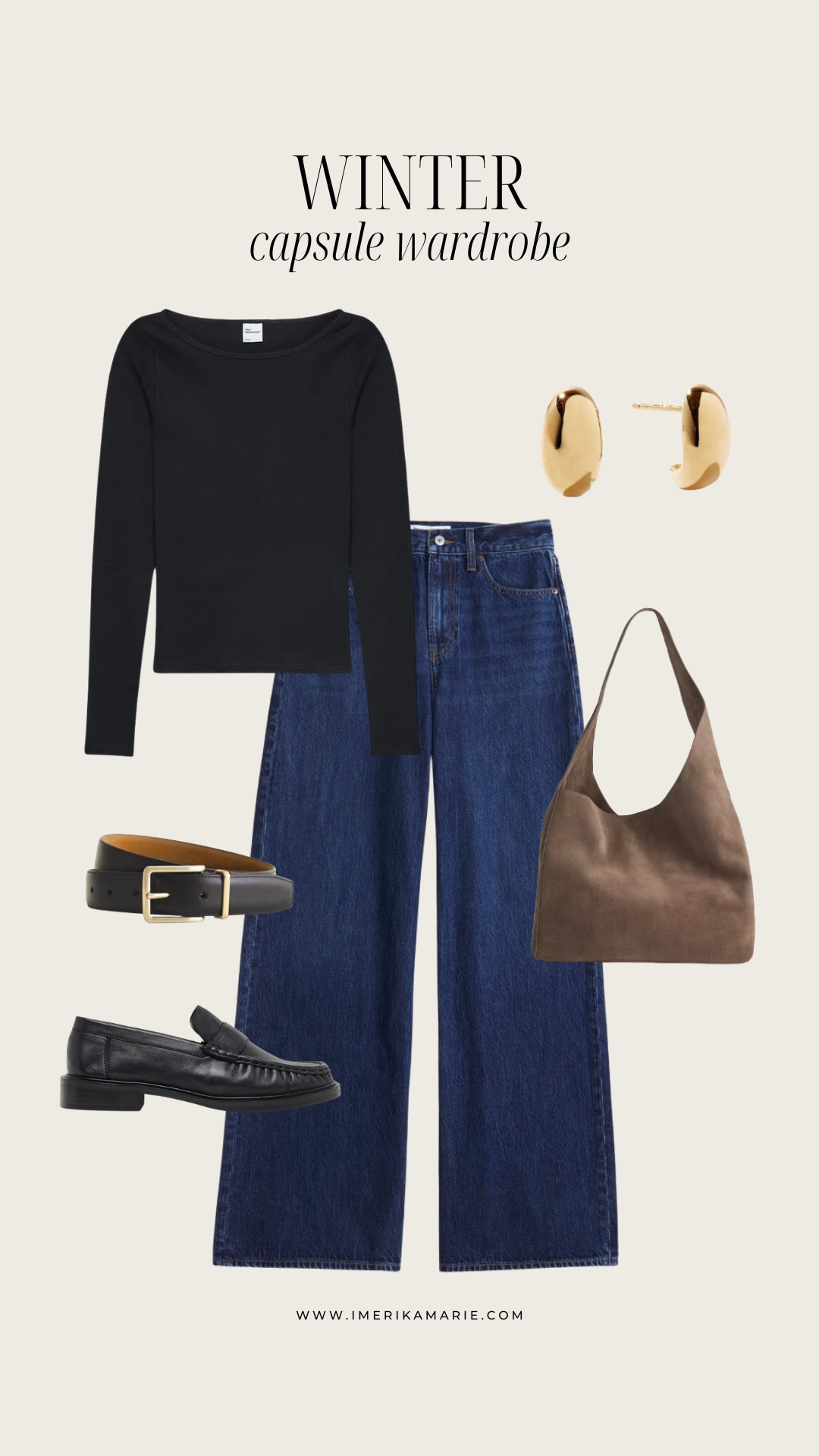Winter Capsule Wardrobe. winter outfit. winter jeans. winter shoes. winter capsule. winter 2026. laofers. black belt. boatneck top. dark denim. brown suede purse. tote bag 

 

#LTKootd #LTKSeasonal #LTKPetite