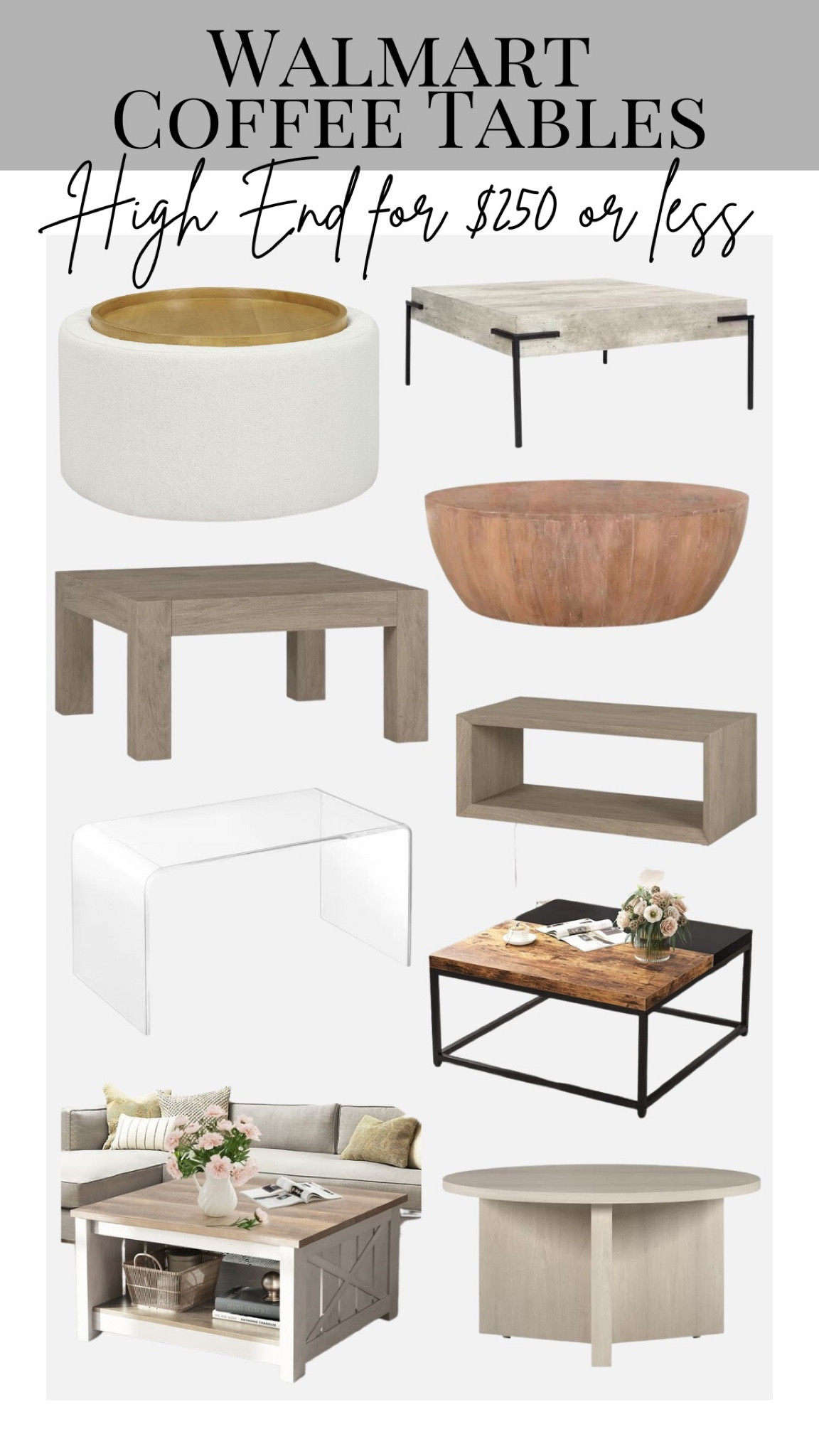 Transform your living space with these chic coffee tables from Walmart. They exude high-end sophistication, yet they're incredibly budget-friendly. Elevate your decor without breaking the bank! ☕✨ #AffordableLuxury #WalmartHome

#LTKhome #LTKsalealert