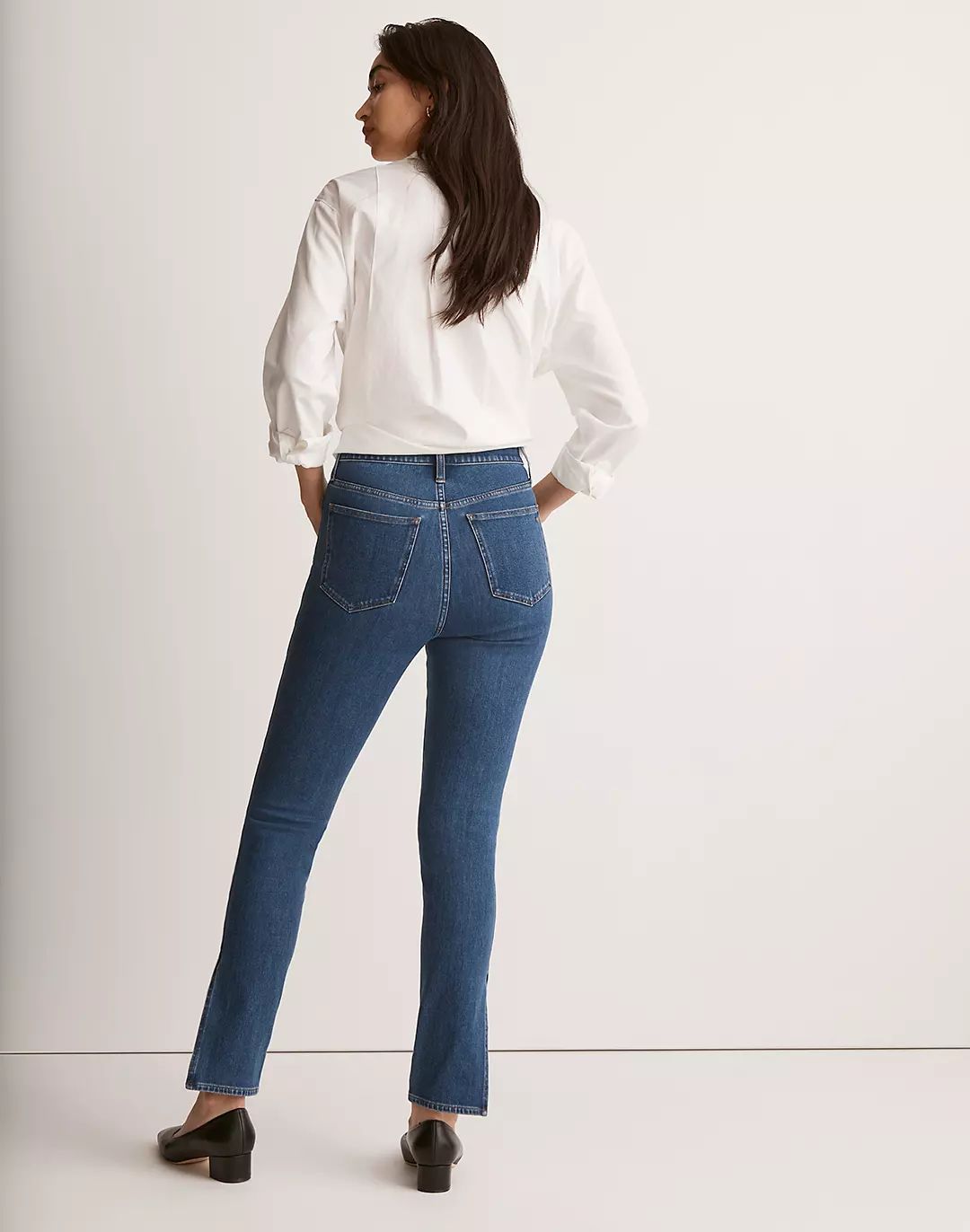 11" High-Rise Roadtripper Supersoft Skinny Jeans in Medium Indigo Wash: Slit-Hem Edition | Madewell