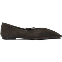 Alohas Sway Suede Coffee Brown Leather Ballet Flats | Balardi (US & Canada)