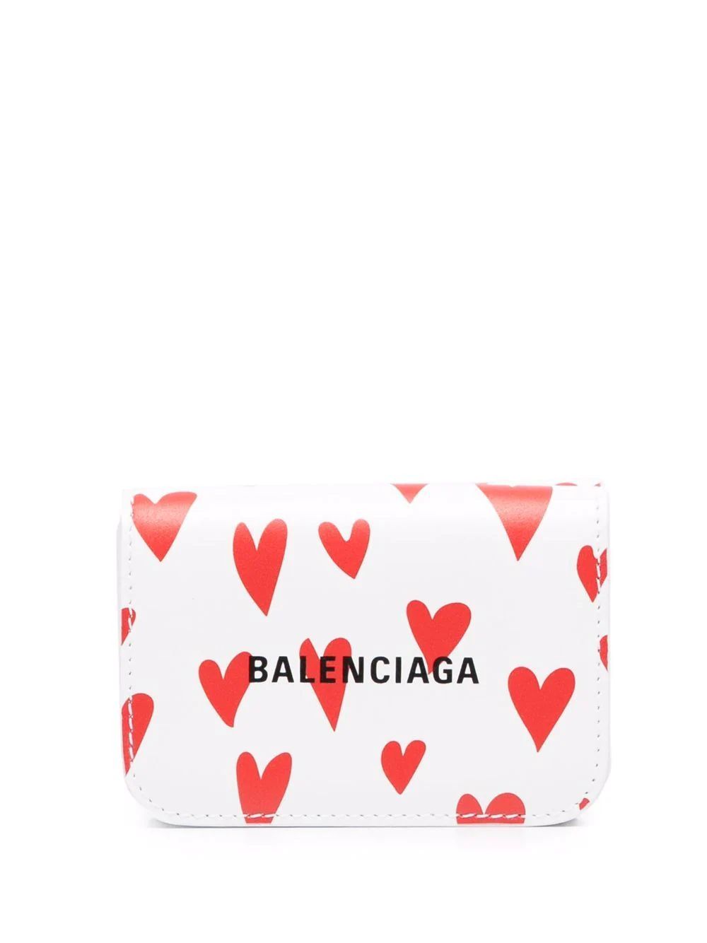 Balenciaga Cash heart-print Mini Wallet - Farfetch | Farfetch Global