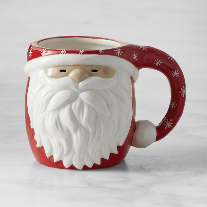 Figural Santa Mug, Black | Williams-Sonoma