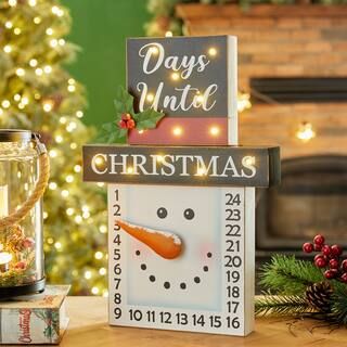 Glitzhome® 15" LED Christmas Snowman Countdown Décor | Michaels Stores