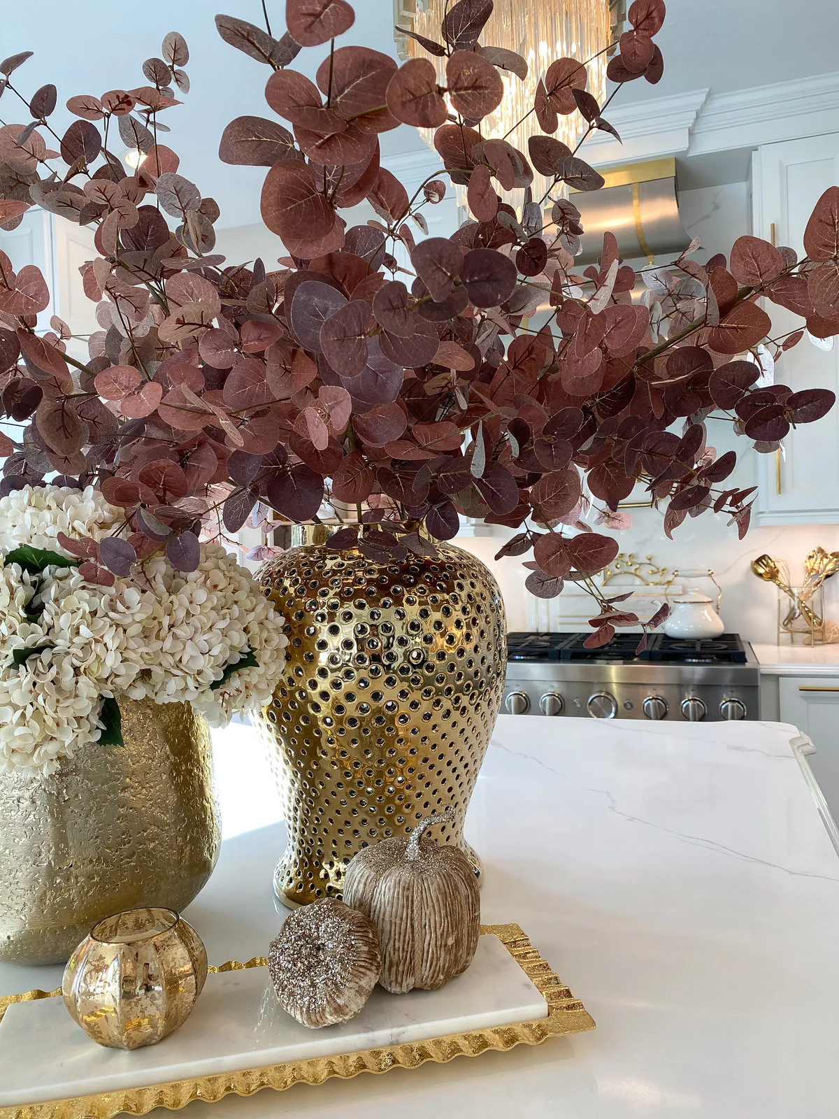 36" Burgundy Two-Tone Eucalyptus Stem | Inspire Me! Home Decor