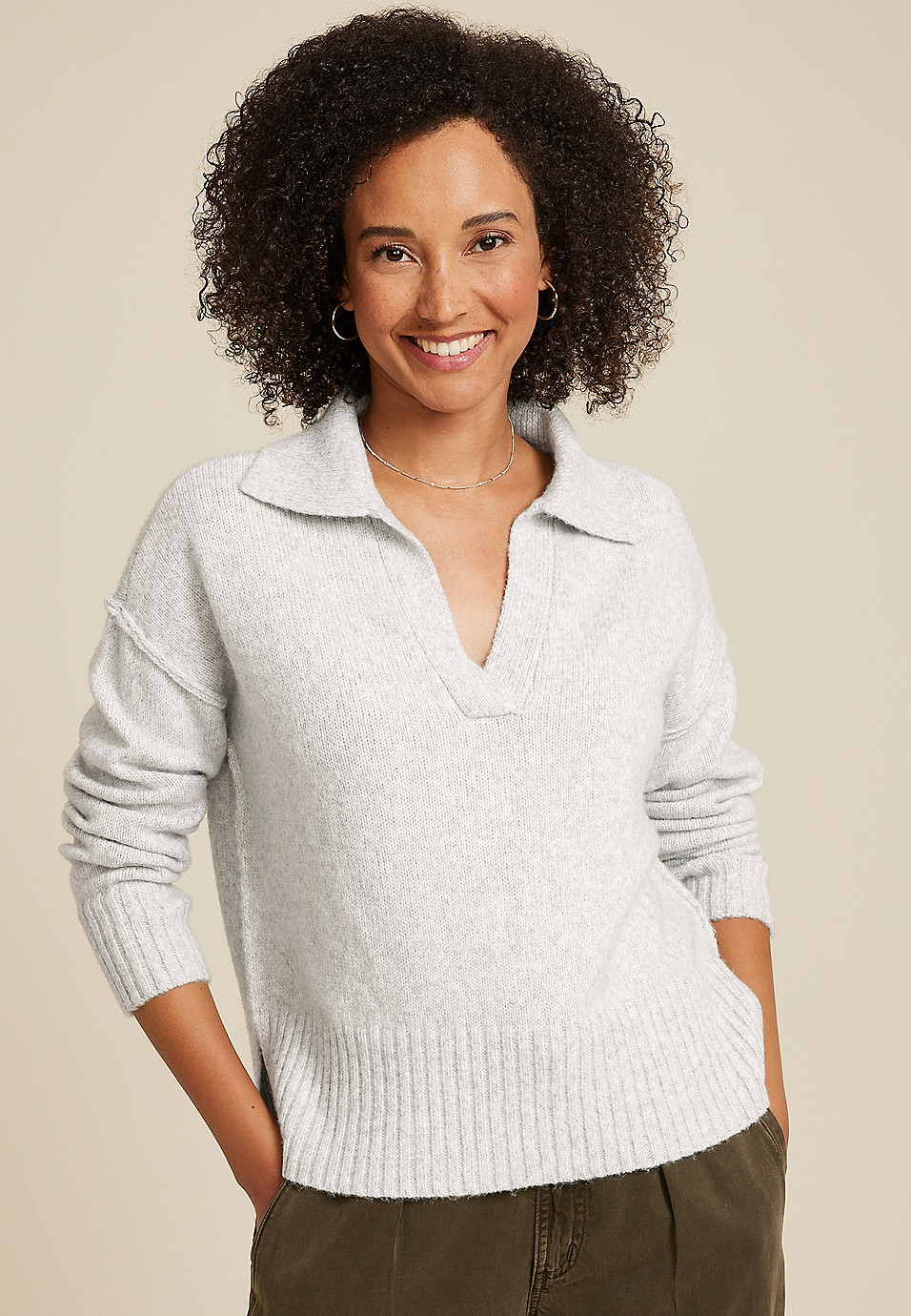 Cozier Than Cashmere Collared Sweater | Maurices