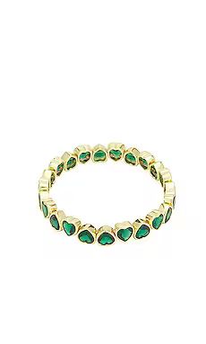 Lisa Gozlan Heart Bracelet in Emerald from Revolve.com | Revolve Clothing (Global)