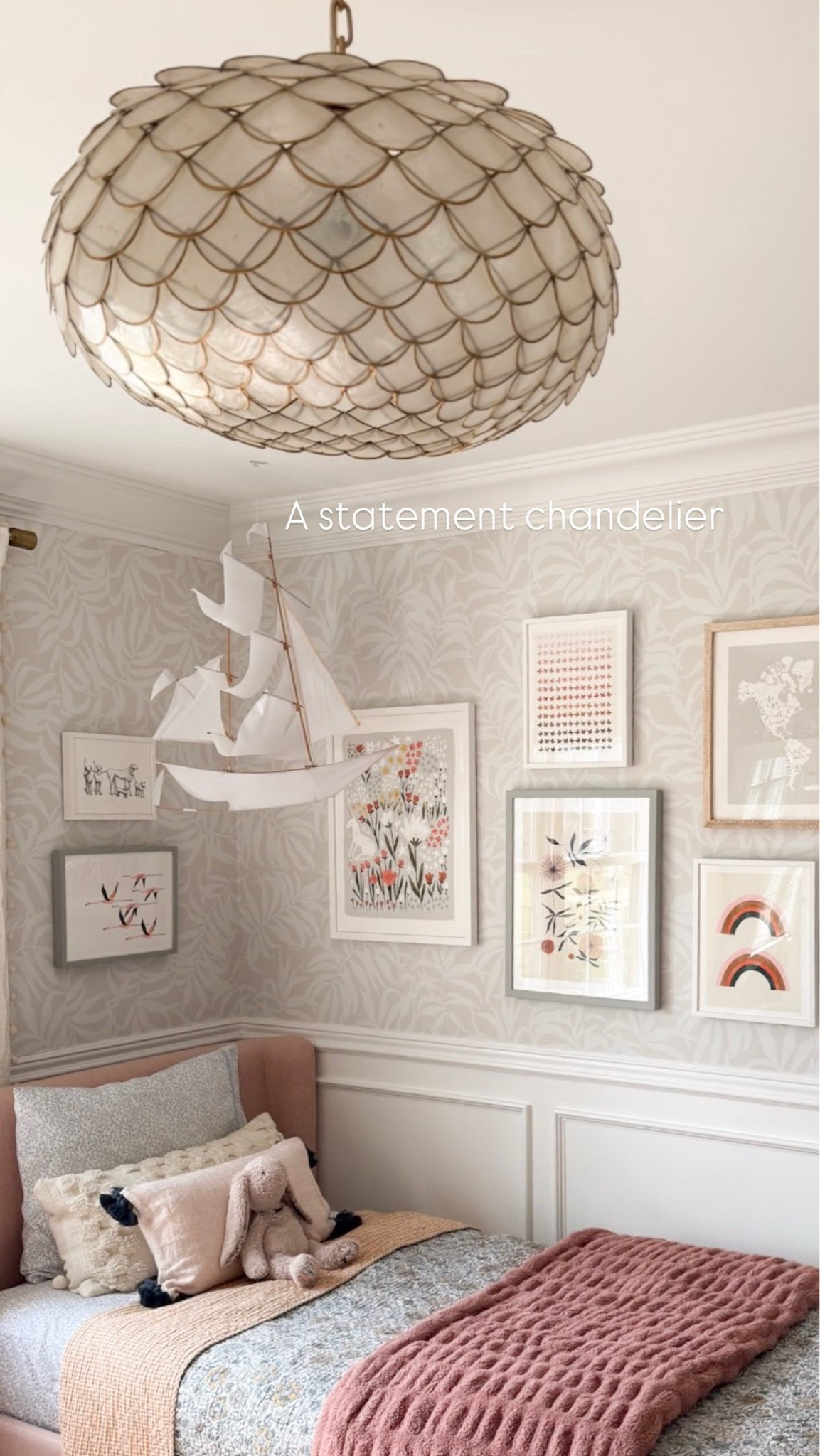 This capiz chandelier is one of my favorite light fixtures. This is the smaller size and it gives off the prettiest light in the evening ✨

#LTKHome #LTKdayinmylife #LTKKids