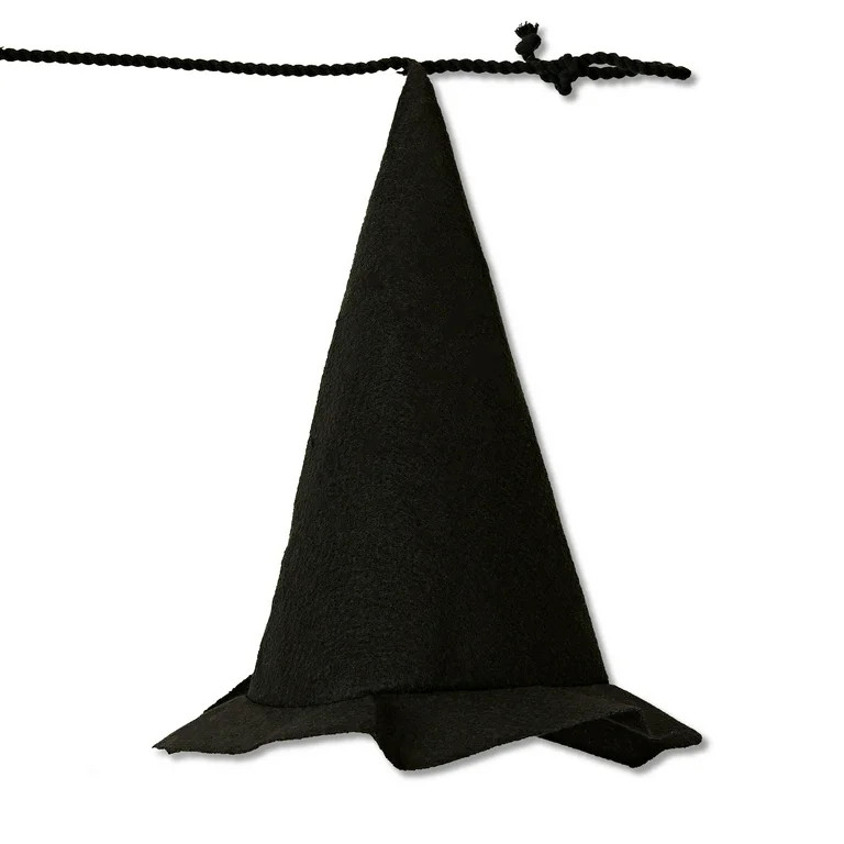 Halloween Black Felted Fabric Witch Hat Garland by Way to Celebrate | Walmart (US)