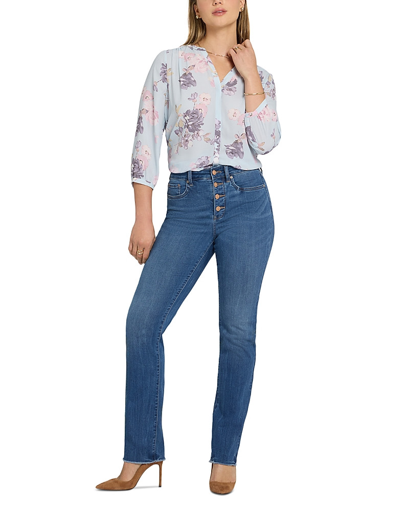Nydj Marilyn High Rise Button Fly Straight Jeans in Wild River | Bloomingdale's (US)