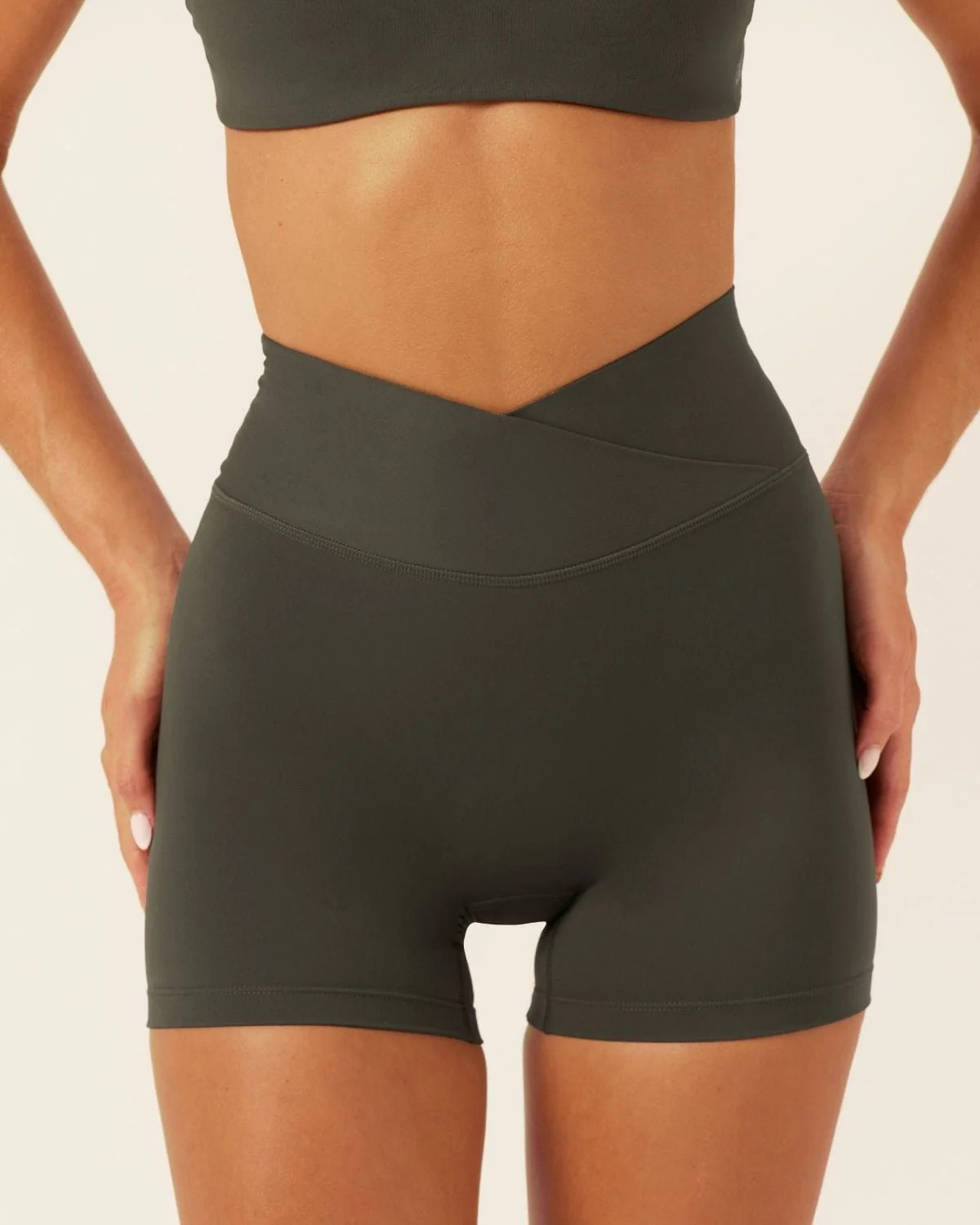 Fade Crossover Shorts 5" | Deep Olive | Crop Shop Boutique AU