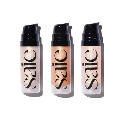 Saie Glowy Super Gel Trio - Mini Starglow, Sunglow & Roseglow (0.5 oz Each) - Hydrating Makeup Primers & Illuminating Serums with Vitamin C + Squalane for Dewy, Radiant Skin | Amazon (US)