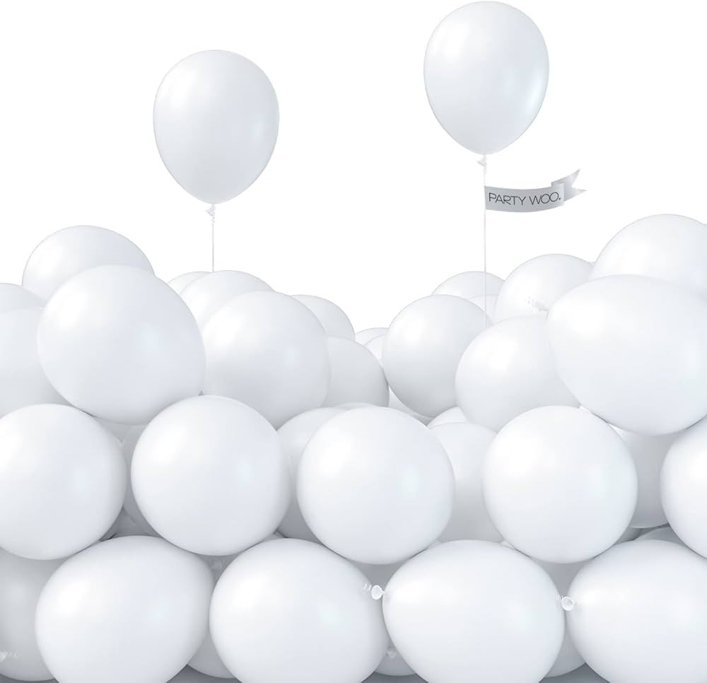PartyWoo White Balloons, 50 pcs 5 Inch Matte White Balloons, White Balloons for Balloon Garland o... | Amazon (US)