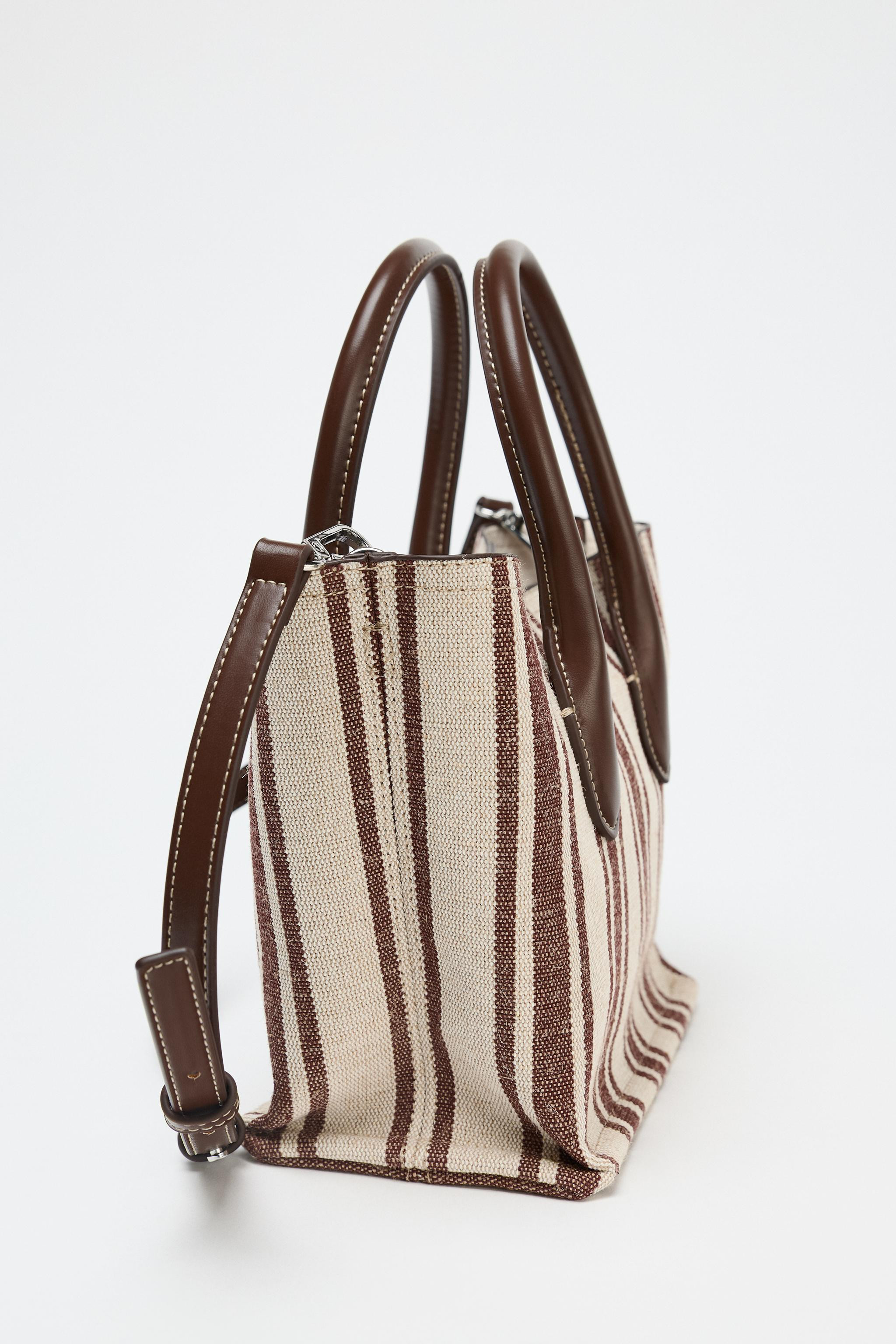 STRIPED PRINT CANVAS BAG | Zara US