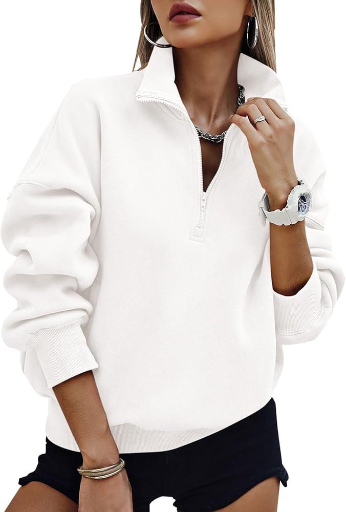 PRETTYGARDEN Womens Half Zip Oversized Sweatshirts Fleece Hoodies 2026 Trendy Long Sleeve Pullove... | Amazon (US)