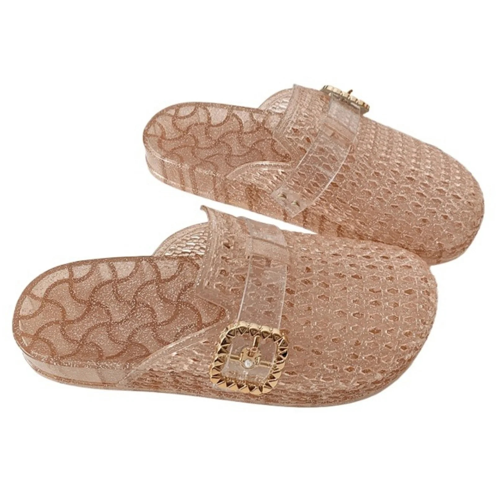 Womens Jelly Slides Sandals Slip On Summer Non Slip Waterproof Casual Slippers | Walmart (US)