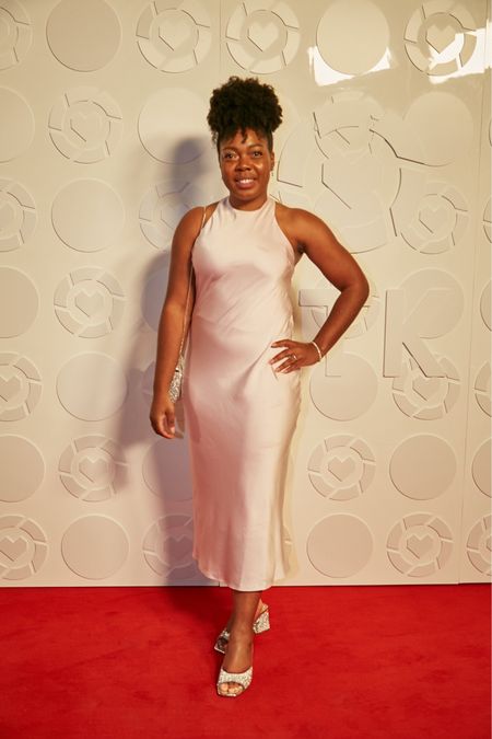My final LTK gala look on the red carpet! So happy with this pink satin dress. The colour was perfect for me and the fit was beautiful; halterneck. 
The shoes and bag were topped off with a bracelet and earrings for the evening (borrowed! TY Kiren and MIL) 

#LTKeurope #LTKshoecrush #LTKGala