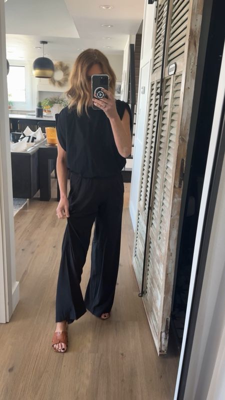 Swift Mid-Rise Wide-Leg Pant Full Length new! 7 colors. I’m wearing black in size 6 / 32” length (I’m 5’6”)
So lightweight and breezy, a relaxed fit 
My top is from Anthropologie but I also linked the $10 Target ones and a Walmart one that I have because they look similar and are $10 🙌🏼

#LTKVideo #LTKstyletip #LTKover40