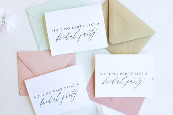 Bridal Party Proposal Cards, Ain't no party like a Bridal Party, Will You Be My Bridesmaid Card, ... | Etsy (US)