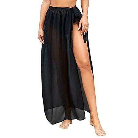 Holipick Long Sarong Beach Cover Up for Women Bathing Suit Wrap Skirt Swimsuit Cover Ups Swimwear Bl | Walmart (US)