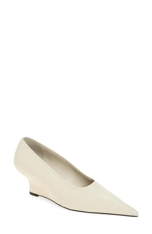 TOTEME Pointed Toe Wedge Pump in White at Nordstrom, Size 12Us | Nordstrom