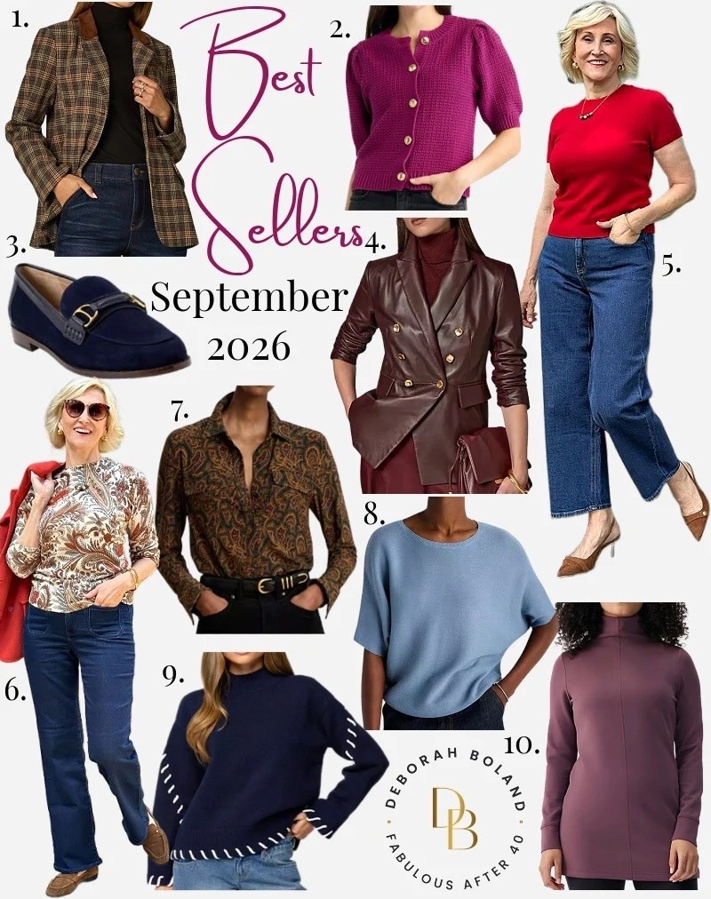 September’s best sellers are in, and I’m not surprised by these four! 🍂

A burgundy faux leather jacket, a short-sleeve sweater top, classic loafers, and a pretty paisley print top — such a good mix of pieces that are easy to wear and easy to style.

I especially love seeing the burgundy jacket make the list. It’s such a fun alternative to classic black and feels perfect for fall.

And honestly, you can’t go wrong with a great pair of loafers or a versatile sweater top. Those are the pieces I know I’d reach for again and again.

#LTKOver40 #LTKSeasonal #LTKootd
