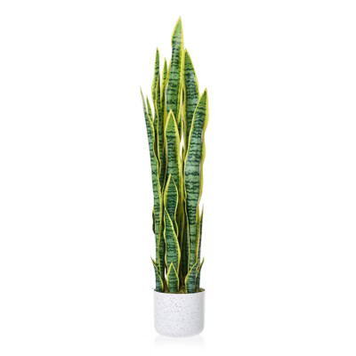 3 FT Artificial Snake Plant in Pot, Large Fake Sansevieria Floor Plant, No Assembly, Indoor Faux Greenery for Living Room Entryway | Target