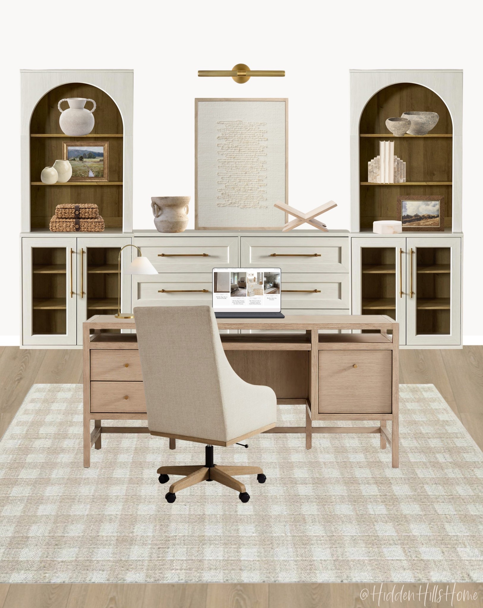Cozy home office decor ideas, home office inspiration, office desk, affordable home decor, home office mood board, office chair, home office design, rug, shelves, office organization 

#LTKSeasonal #LTKSaleAlert #LTKHome