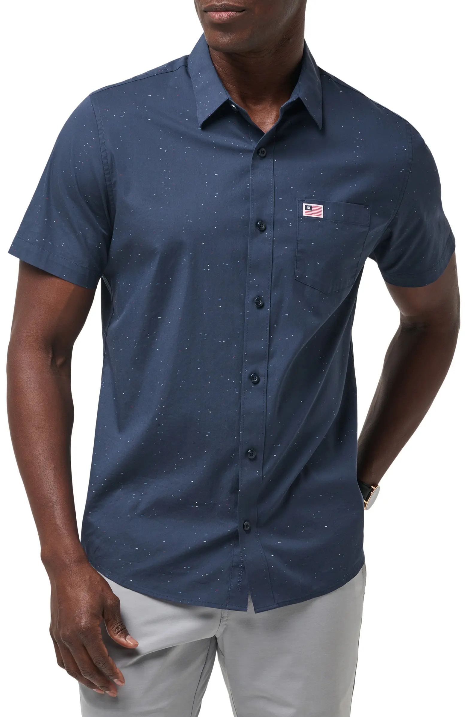 TravisMathew Valley Forge Stretch Short Sleeve Button-Up Shirt | Nordstrom | Nordstrom