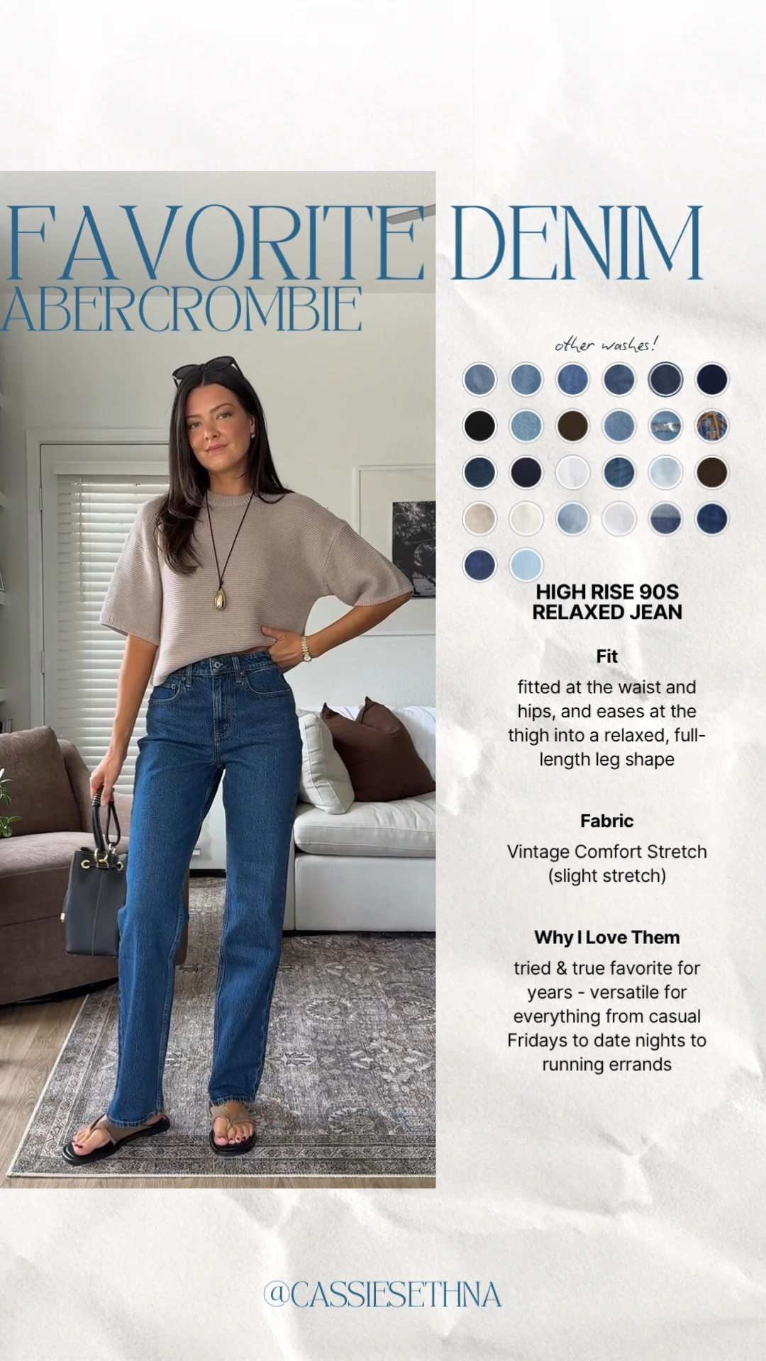 @Abercrombie jeans! I am 5’7” wearing my true size 25 (Curve Love Fit, needed the extra room in the hips for this tighter style of denim) in these jeans and XS in the top!