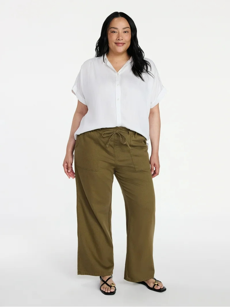 Scenario Women's Pull On Wide Leg Jeans, 30" Inseam, Sizes XS-XXXL | Walmart (US)