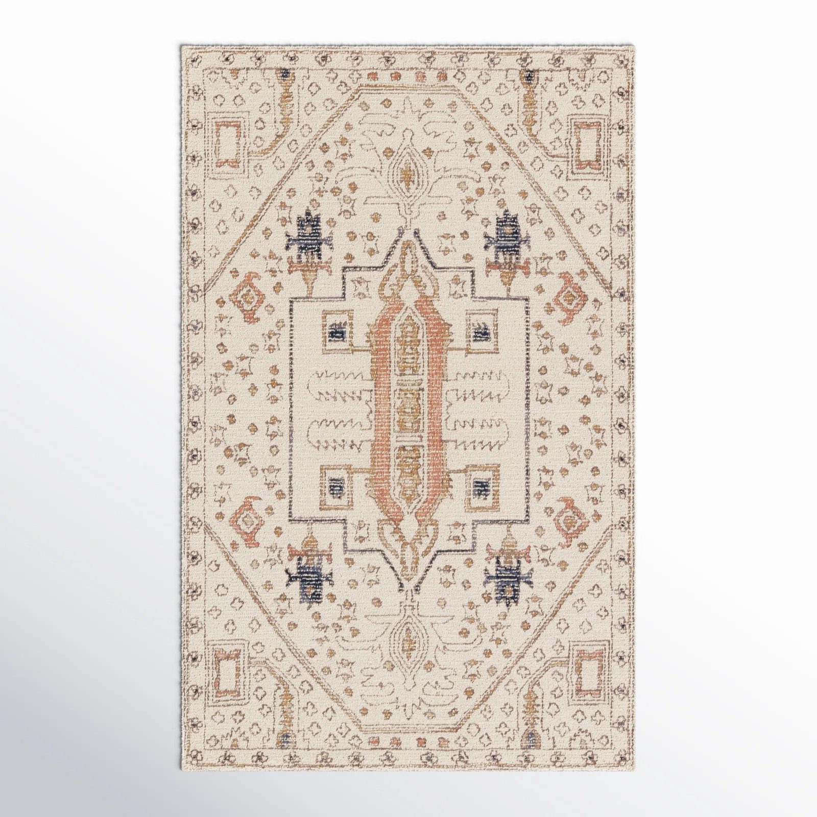 Murphie Handmade Medallion Ivory/ Gray Area Rug (5'X8') | Wayfair North America