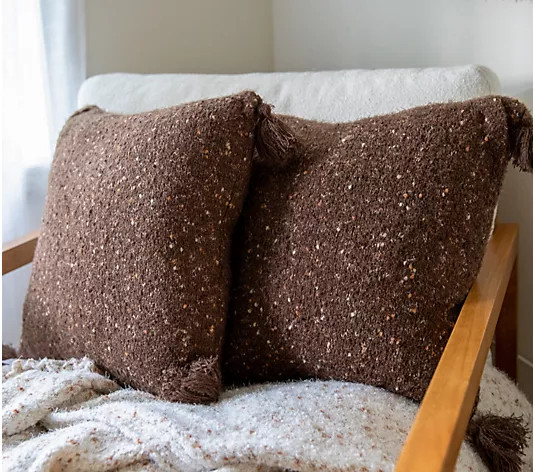 Set of 2 Decorative Boucle Pillows by Lauren McBride - QVC.com | QVC