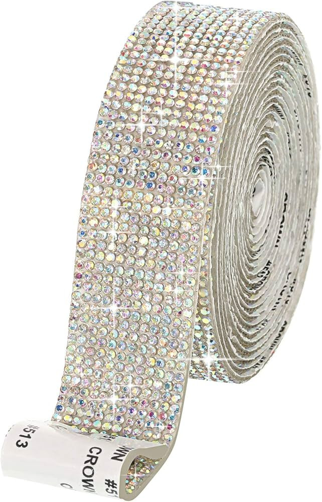 Self Adhesive Crystal Rhinestone Diamond Ribbon DIY Decoration Sticker with 2 mm Rhinestones for ... | Amazon (US)