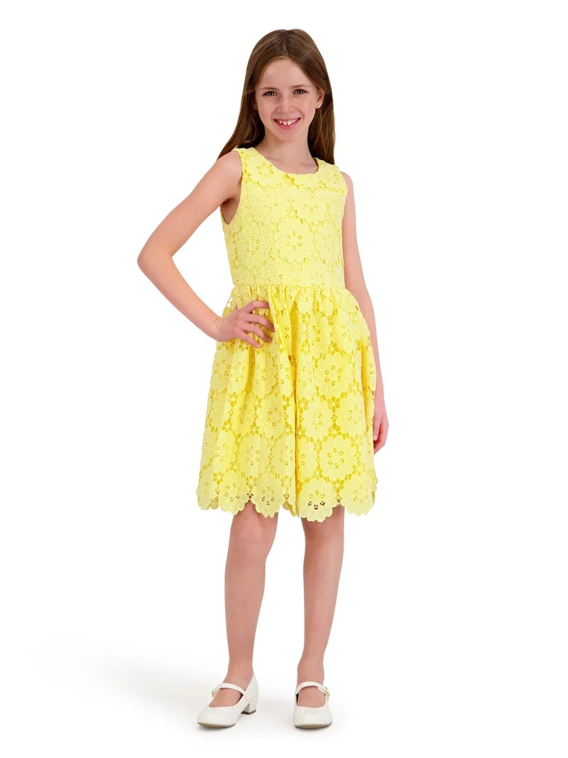 Kensie Girl Sleeveless Lace Fit and Flare Dress, Sizes 4-16 | Walmart (US)