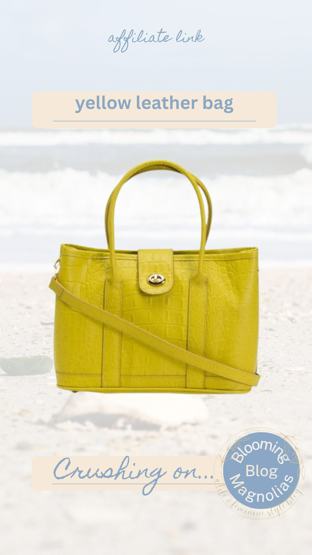Currently eyeing: a leather bag that's sure to stand out! The perfect happy color for summer! 

 