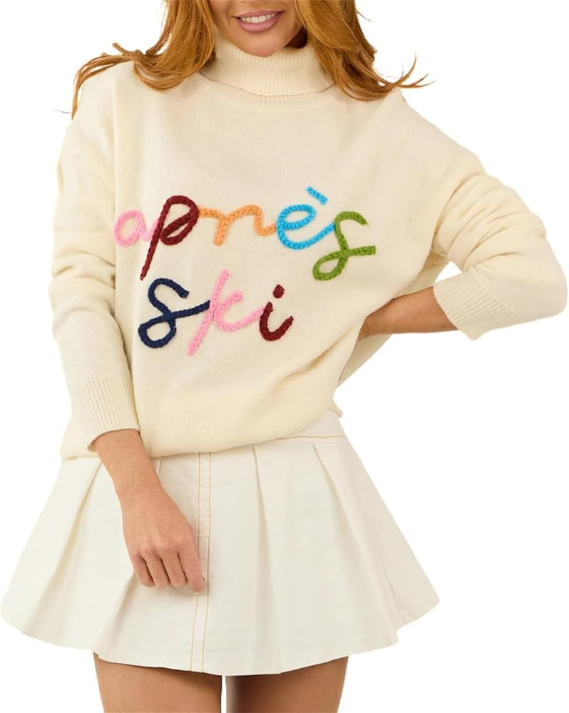 Women's Cute Long Sleeve Knit Sweater Casual Trendy Tops Winter Fall Winter Merry and Bright Xmas... | Amazon (US)