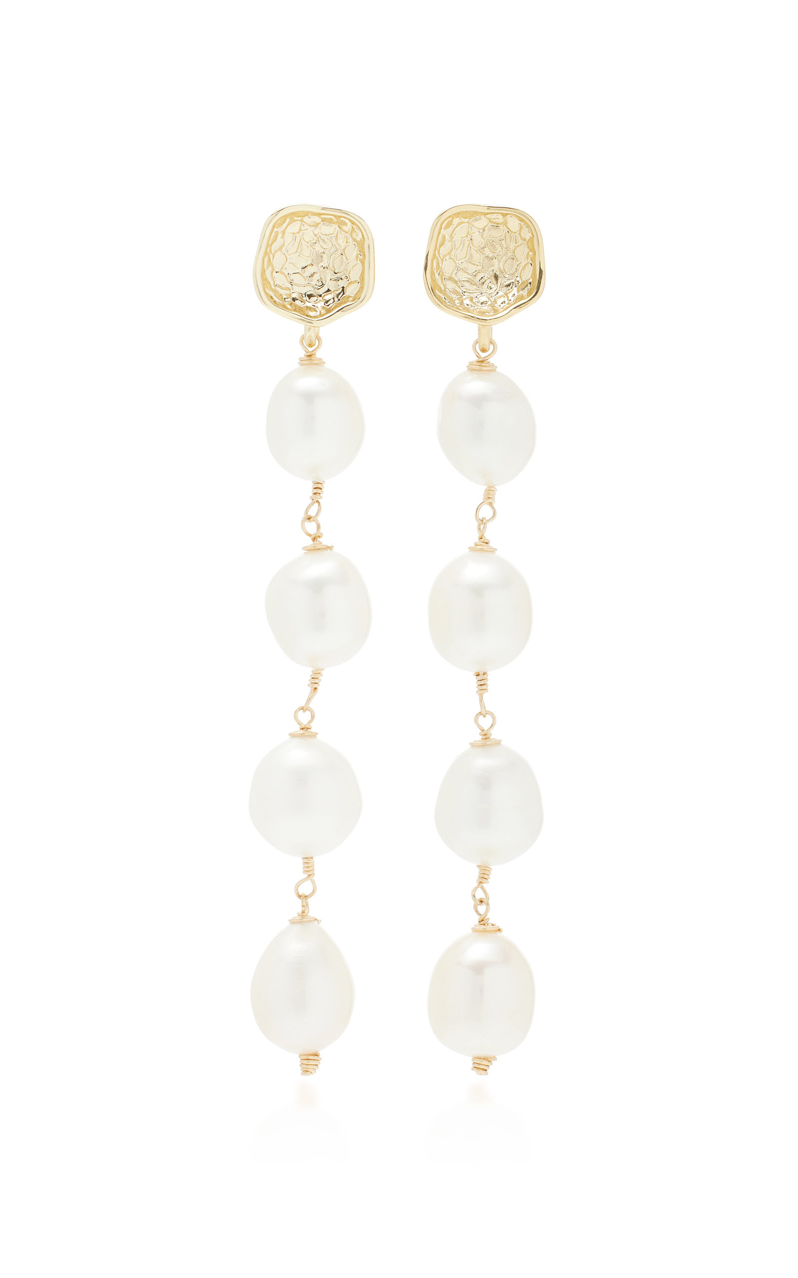 The Gigi 24K Gold-Plated Pearl Earrings | Moda Operandi (Global)