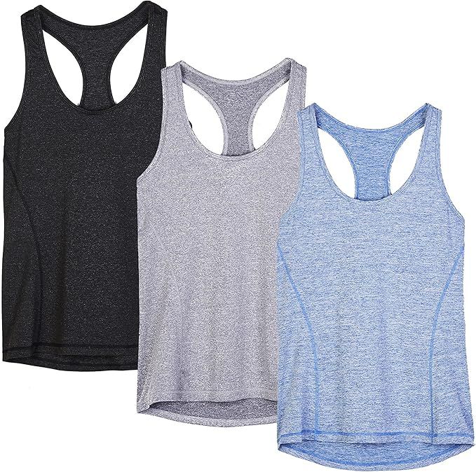 icyzone Workout Tank Tops for Women - Racerback Athletic Yoga Tops, Running Exercise Gym Shirts(P... | Amazon (US)