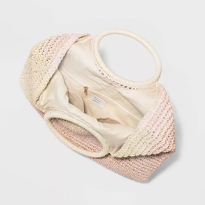 Straw Circle Handle Tote Handbag - A New Day™ Blush | Target