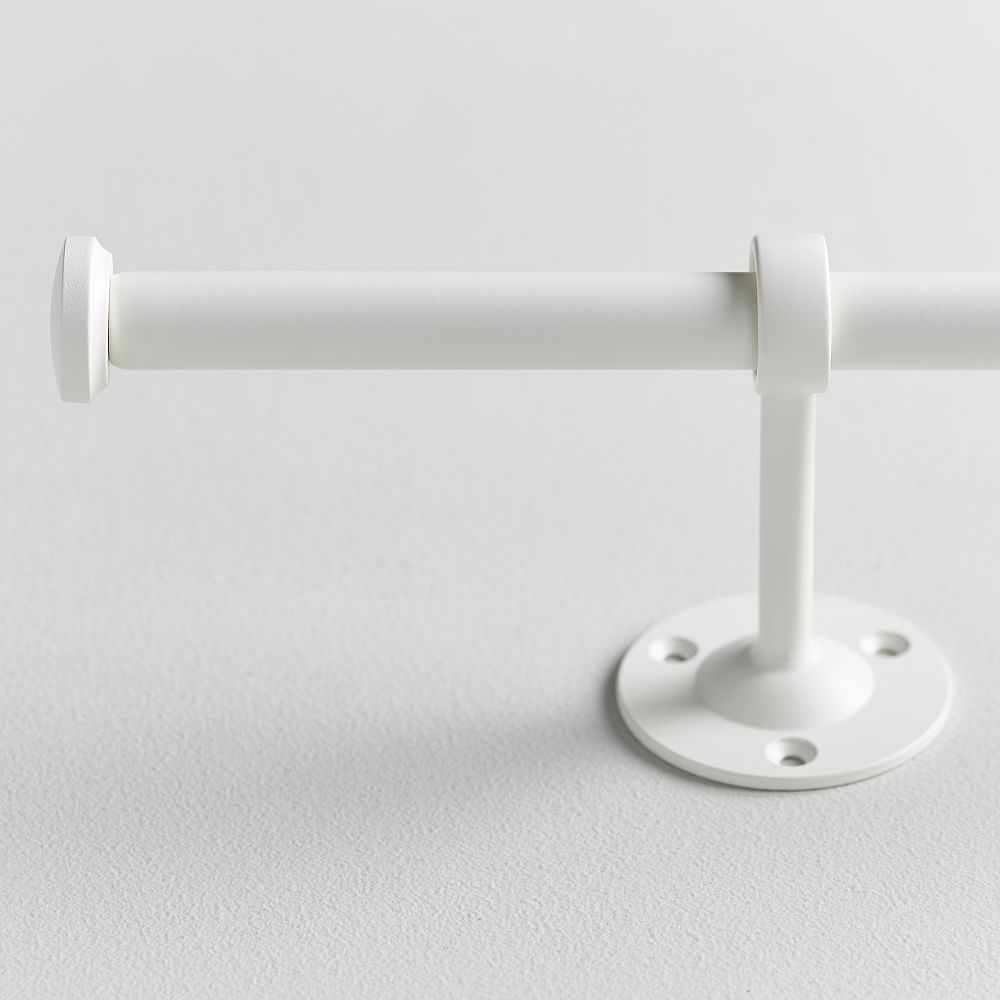 Classic Steel Curtain Rod, Single, .75"", 28""-48"", White | Pottery Barn Teen