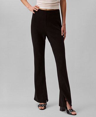 Women's Tailored Knit Pull-On Flare Leg Pants | Macy's