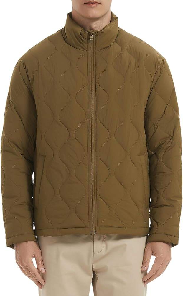 Orolay Men's Lightweight Quilted Bomber Jackets Full Zip Winter Down Coat Water Repellent Casual ... | Amazon (US)