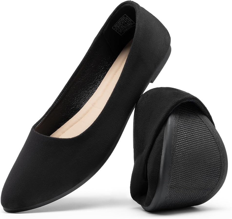 DREAM PAIRS Women’s Flats Comfortable Slip On Business Work Office Casual Suede Ballet Flats Po... | Amazon (US)