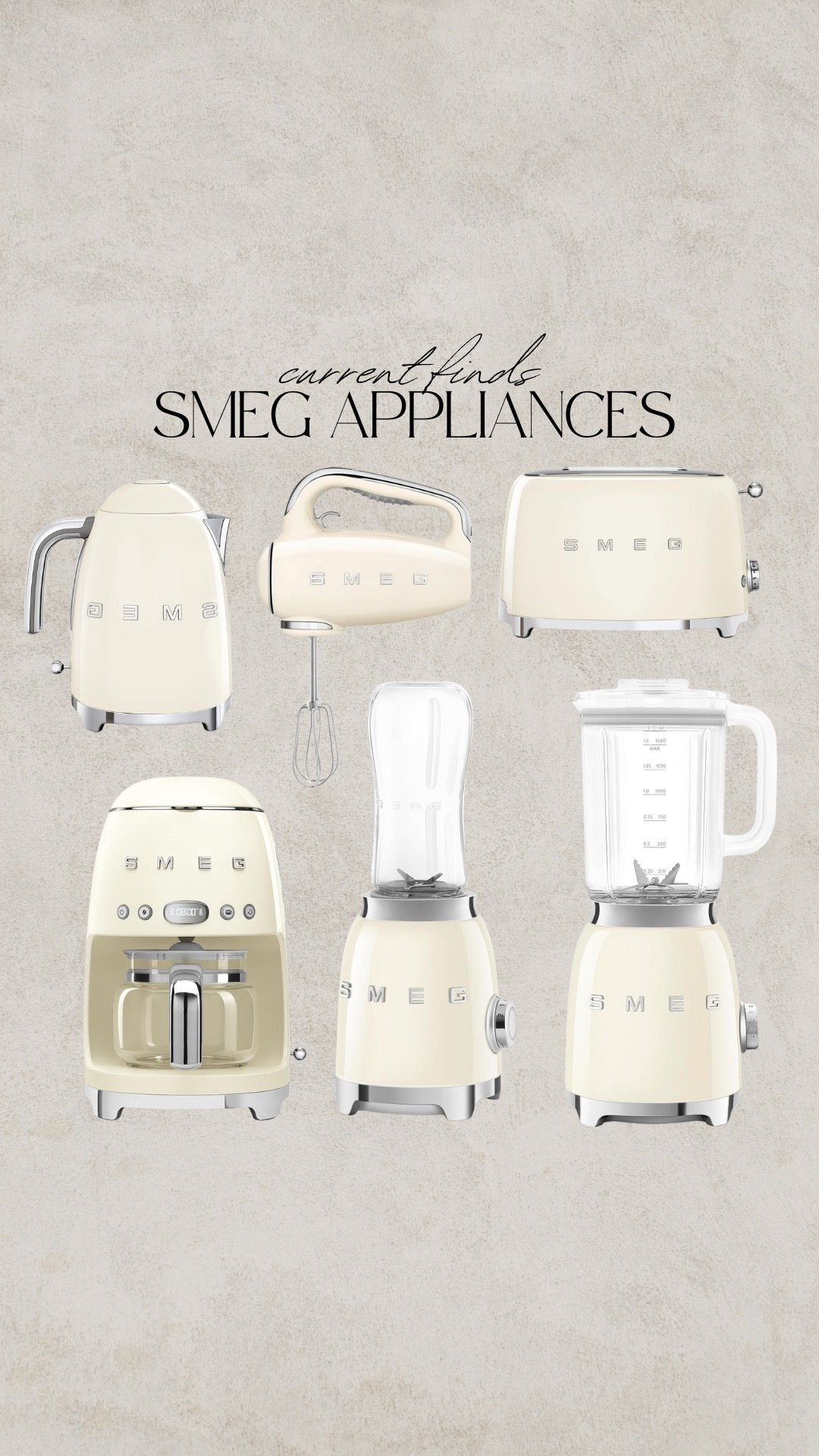 The cutest appliances for your countertop. Smeg appliances, hand mixer, blender, coffee maker, kettle, toaster

#LTKHome #LTKFallSale #LTKSaleAlert

#LTKSaleAlert #LTKSeasonal #LTKHome