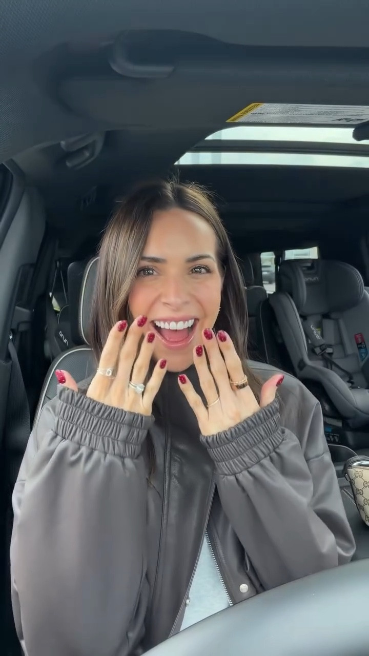 Nail day 🤩💅🏼🍒🌸

Miranda Frye code: STYLED 
Size M in vegan leather jacket 

Oura ring stacking ring / silver ring / polka dot nails

#LTKvlog #LTKBeauty #LTKselfcare