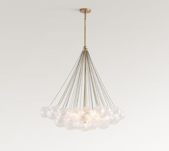 Cooper Glass Bubbled Round Chandelier (28") | Pottery Barn (US)