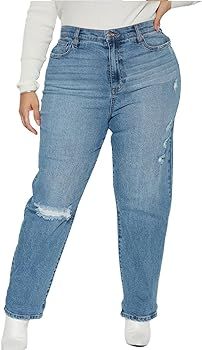 SheKiss Boyfriend Stretchy Jeans for Women - Distressed Frayed High Waisted Trendy Denim Blue Jea... | Amazon (US)